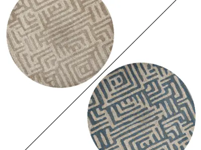 Round Rug Set 299 3D model