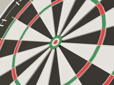 Throwing Dart and Bullseye Low-poly 3D model