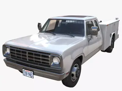 Dodge D100 Service Truck Low-poly 3D model