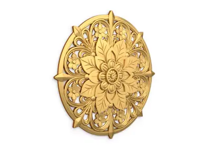 Classic circular carved decor onlay stl 01 3D print model