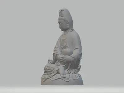 Guanyin Bodhisattva Sitting Statue  3D print model buy