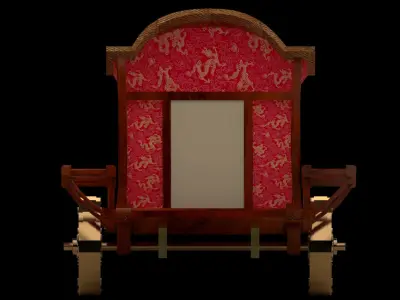 Chinese carriage Low-poly 3D model