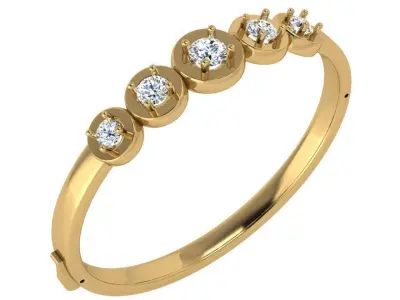 Round Diamond Bangle Bracelet 4686 3D print model