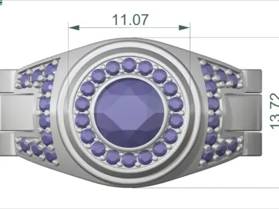 Mens ring from several parts   Ring watch   Finger ring 3D print model