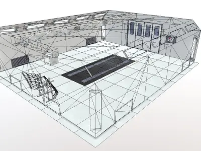 Paint Booth Low Poly VR AR Mobile optimized Low-poly 3D model