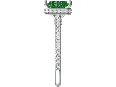 Emerald Cut Engagement Rings for Women Free 3D print model