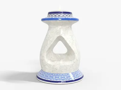 Candle holder traditional Low-poly 3D model