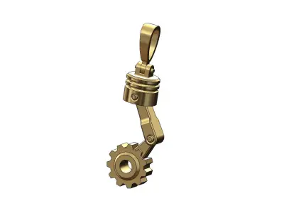 Piston gear engine pendant 3D print model