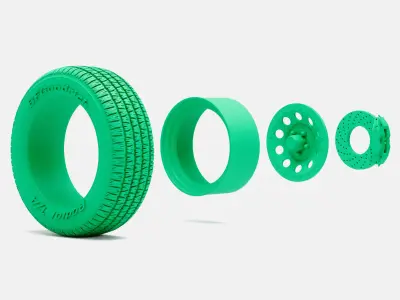 15x7 Gold Nugget Wheel BFGoodrich Radial TA Tire 3D print model