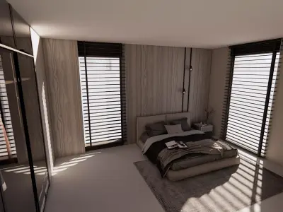 Modern Desert Penthouse  Natural Materials and  Clean Design Low-poly 3D model