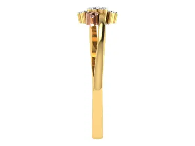 Light Weight Yellow Gold Diamond Ring  -ZA RN 1354 3D print model