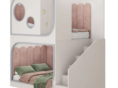 Bunk bed for children 3 3D model