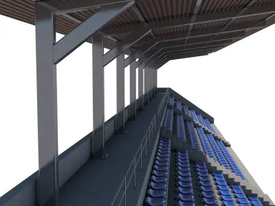 Tribune stadium with seats 3D model