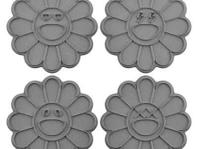 KAWS Sunflower by Takashi Murakami Neon Signs 3D model purchase