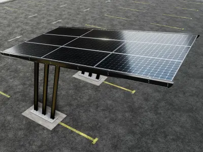 TRIPLE L TYPE MODERN SOLAR CARPORT TYPE-15 3D model