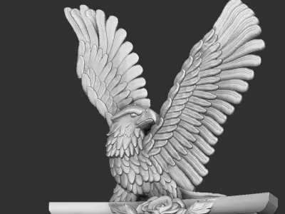 EAGLE CARVED ARCHITUAL ORNAMENT -BASS RELIEF 3D print model