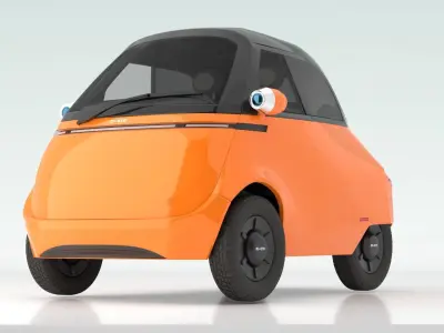 Microlino electric scooter car Orange 3D model