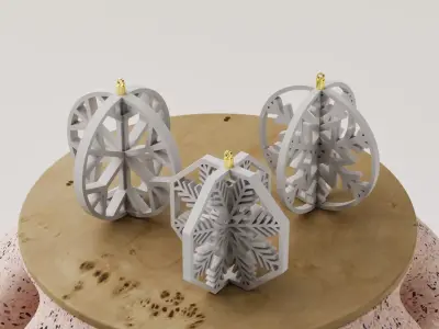 Set de 3 Bolas de Navidad Decorativas 3D print model