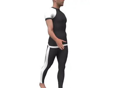 3d realistic man with clothing sport 3D model