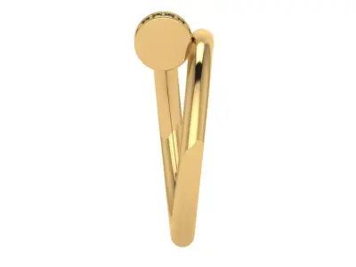 Twisted nail shaped Ring with Diamonds on the bases 3D print model