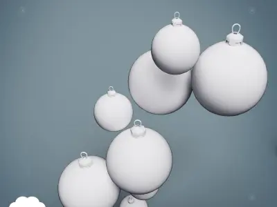 PBR Christmas Baubles Pack Low-poly 3D model