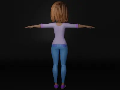 Cartoon Woman - FULLY RIGGED Low-poly 3D model