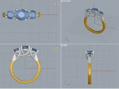 Woman Ring  46 3D print model