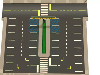 Vehicle Parking Road Low-poly 3D model