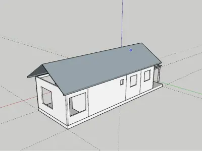 House with roof and windows Low-poly 3D model
