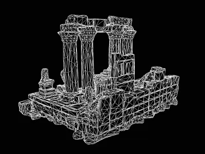 Ancient Collapsed Temple Ruins 3D model