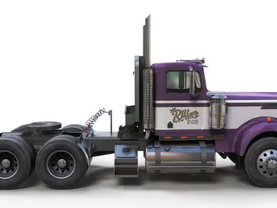 Kenworth semitruck Low-poly 3D model