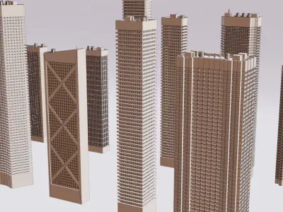 Futuristic Skyscrapers Pack 3D model