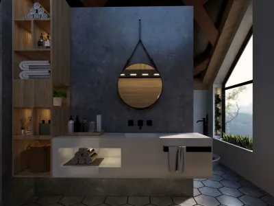 3D model of the bathroom 3D model