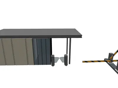 security check post with booth 3d sketchup model 3D model