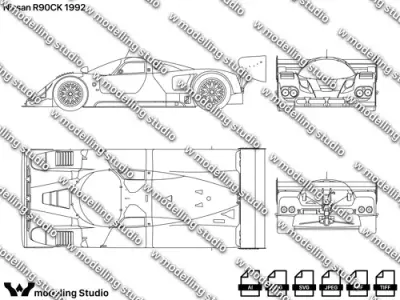 Nissan R90CK 1992 blueprint Texture