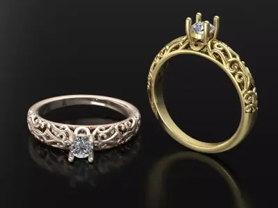 Arabesque ring 3D model 3D print model