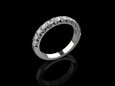 Fishtail diamond setting wedding ring 3D print model