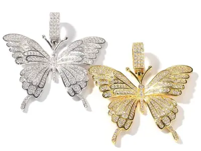 Iced Butterfly Pendant Charm HIP HOP 3D print model