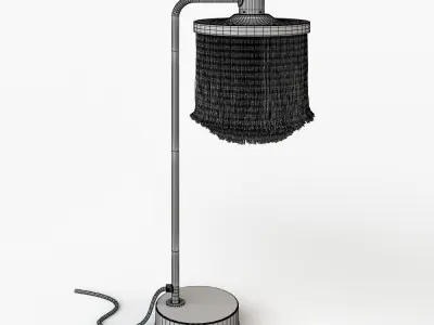 Hans Agne Jakobsson Brass and Silk Cord Table Lamp 3D model