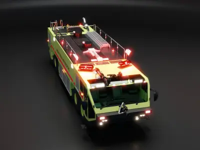 Airport Fire Truck ARFF Crash Tender 8x8 3D model