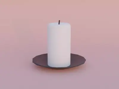 Simple candle Free low-poly 3D model