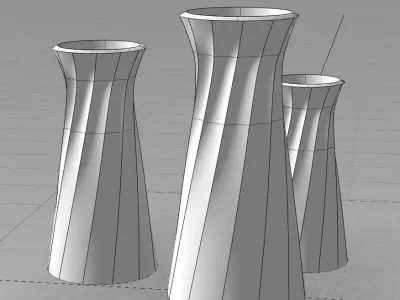 Beautiful elegant white vase with simple line treatment 3D print model