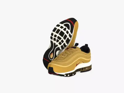 Nike Air Max 97 OG QS  Metallic Gold  884421 700 Low-poly 3D model