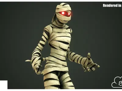 Stylized Mummy Low-poly 3D model