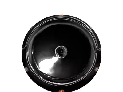 Vintage Damaged Chrome Vehicle Headlight Low-poly 3D model