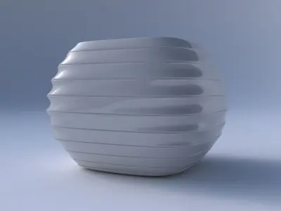 Bowl semi-quadratic with smooth horizontal dents 2 3D print model