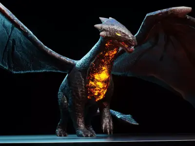 Dragon Character PBR Rigged Low-poly 3D model