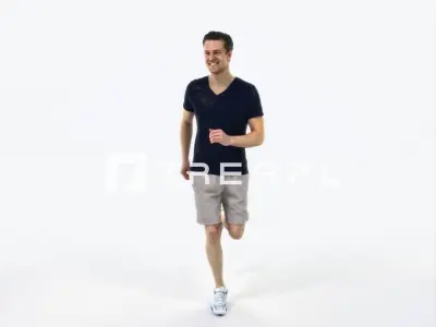 Virtue 02J Running Jogging Football Sports Man Low-poly 3D model