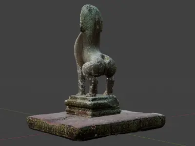 Low Poly Ruins Template of Cambodia Low-poly 3D model