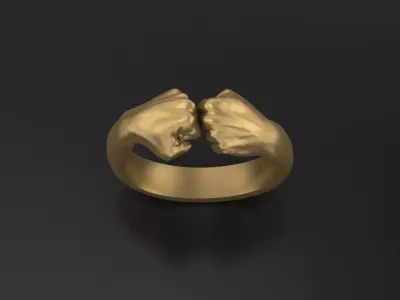 Fist hand Ring 3D print model